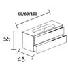 TREND 2-Drawer Hanging Washbasin Base
